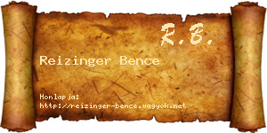 Reizinger Bence névjegykártya